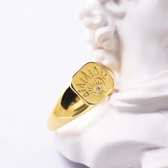 Melody Lightheart Jewelry - NWT 💛 14k Yellow Gold Filled Evil Eye Heart Ring